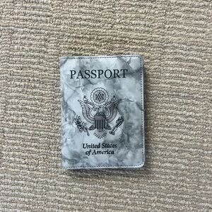 Gray Marble Passport Holder